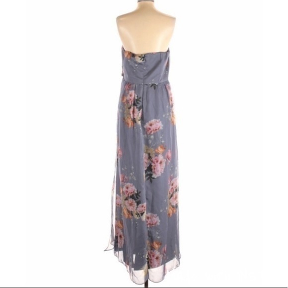 City Chic Strapless Floral Purple Maxi Dress - Picture 3 of 3